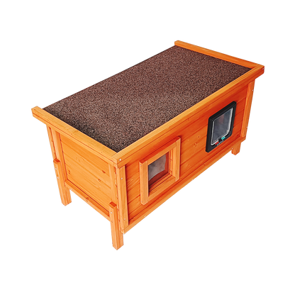 Insulated Outdoor cat house and rain cover