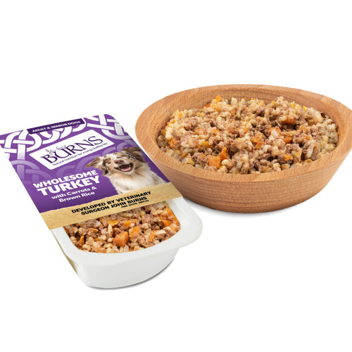 Burns Adult & Senior Wet Dog Food Trays Wholesome Turkey with Carrots & Brown Rice - Get Set Pet