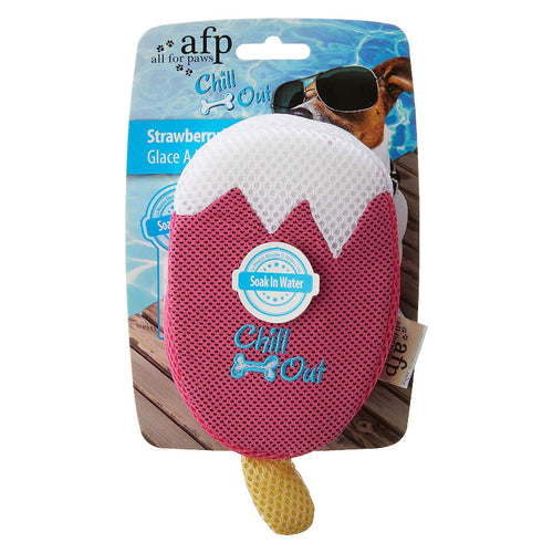 All for Paws Chill Out Strawberry Ice Cream Cooling Dog Toy