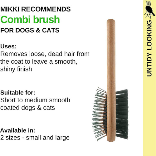 Mikki Bamboo Cat & Dog Grooming Combi Brush