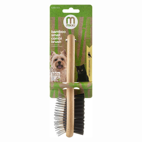 Mikki Bamboo Cat & Dog Grooming Combi Brush