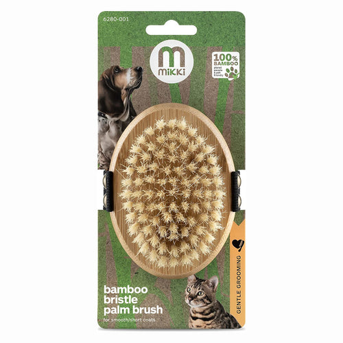 Mikki Bamboo Cat & Dog Grooming Palm Brush