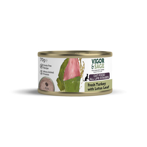 Vigor & Sage Complementary Adult Wet Cat Food Fresh Turkey with Lotus Leaf