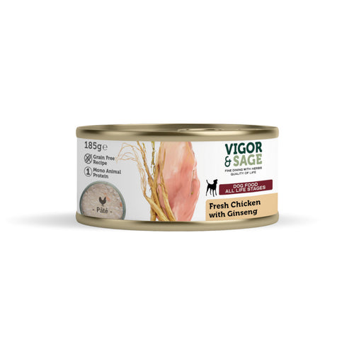 Vigor & Sage Complementary Adult Wet Dog Food Fresh Chicken with Ginseng