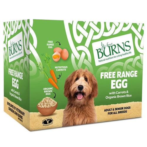 Burns Adult & Senior Wet Dog Food Trays Free Range Egg with Carrots & Brown Rice - Get Set Pet