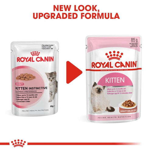 Royal Canin Feline Health Nutrition Kitten Food Pouches with Gravy 12x85g - Get Set Pet
