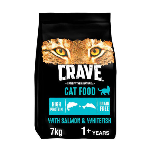 Crave Adult Dry Cat Food with Salmon & Whitefish 7kg - Get Set Pet