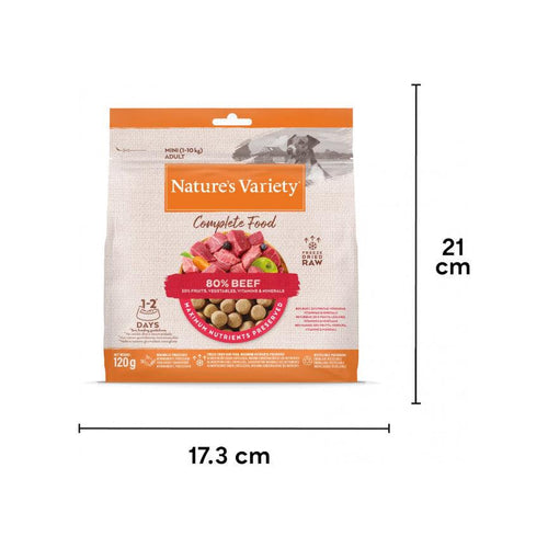 Natures Variety Complete Freeze Dried Mini Adult Dog Food Beef 120g - Get Set Pet