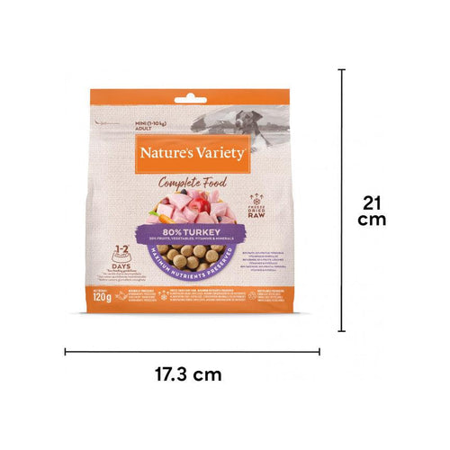 Natures Variety Complete Freeze Dried Mini Adult Dog Food Turkey 120g - Get Set Pet