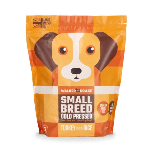 Walker & Drake Cold Pressed Small Breed Adult Dog Food Turkey with Rice 1.5kg - Get Set Pet