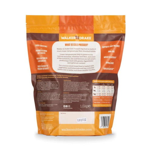 Walker & Drake Cold Pressed Small Breed Adult Dog Food Turkey with Rice 1.5kg - Get Set Pet