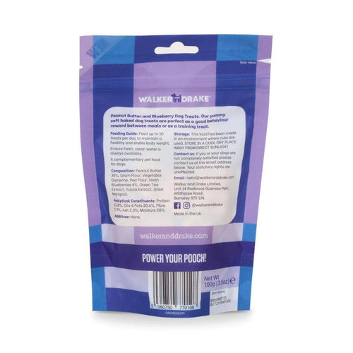 Walker & Drake Dog Treats Peanut Butter & Blueberry 100g - Get Set Pet