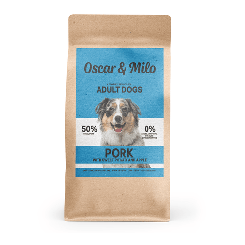 Oscar & Milo Grain Free Adult Dog Food Pork with Sweet Potato and Apple 12kg - Get Set Pet