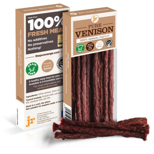JR Pet Products Pure Venison Sticks Dog Treats 50g - Get Set Pet