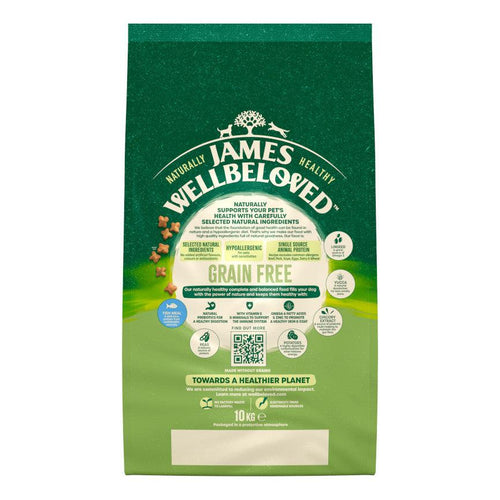 James Wellbeloved Grain Free Adult Dry Dog Food Fish & Veg 10kg - Get Set Pet