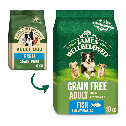 James Wellbeloved Grain Free Adult Dry Dog Food Fish & Veg 10kg - Get Set Pet