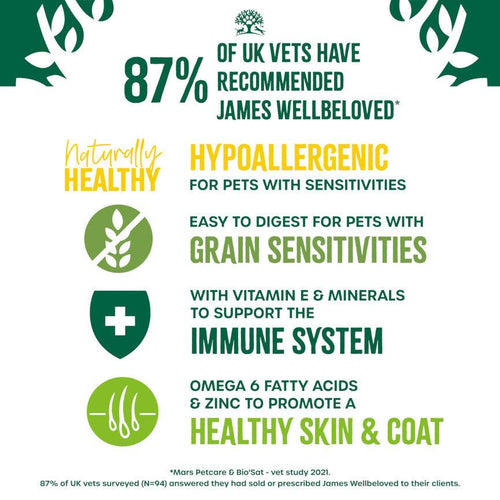 James Wellbeloved Grain Free Adult Dry Dog Food Lamb & Veg 10kg - Get Set Pet
