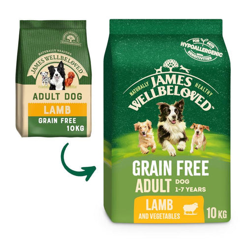 James Wellbeloved Grain Free Adult Dry Dog Food Lamb & Veg 10kg - Get Set Pet