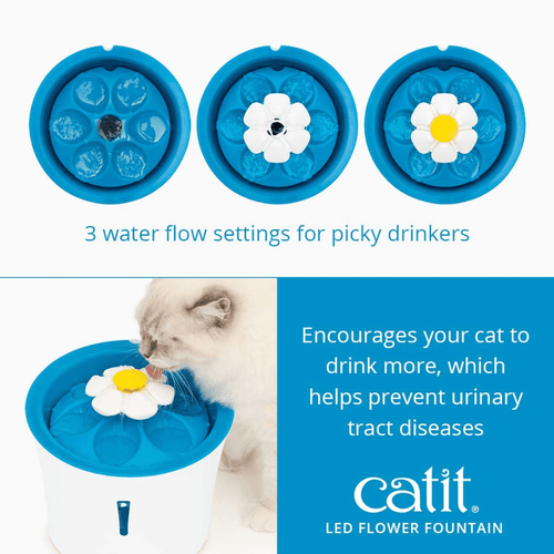 Catit Flower Cat Water Fountain with LED Night Light - Get Set Pet