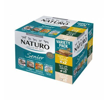 Naturo Senior Wet Dog Food with Rice Tray Variety Pack 4x400g - Get Set Pet