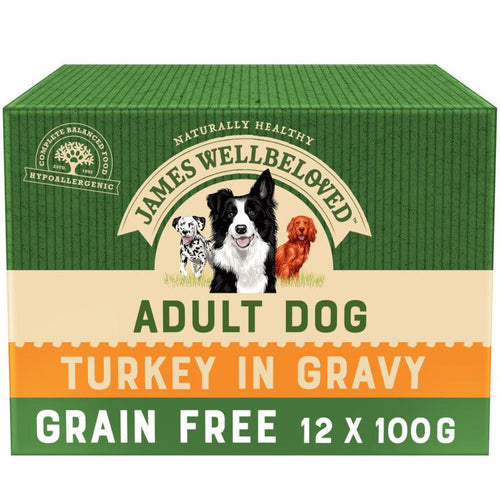 James Wellbeloved Pouches Grain Free Turkey Adult Dog Food, 12x100g - Get Set Pet