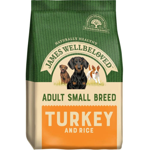 James Wellbeloved Adult Small Breed Dry Dog Food Turkey & Rice 7.5kg - Get Set Pet