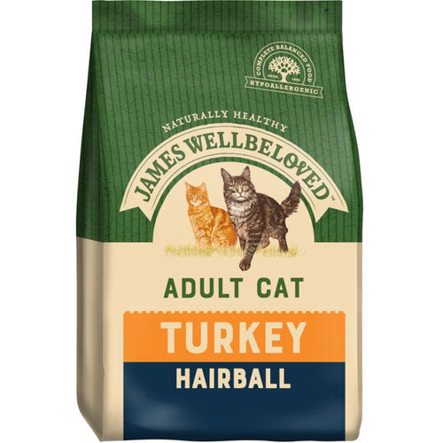 James Wellbeloved Adult Dry Cat Food Turkey & Rice Hairball 4kg - Get Set Pet