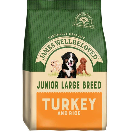 James Wellbeloved Junior Large Breed Dry Dog Food Turkey & Rice 15kg - Get Set Pet