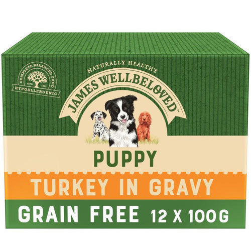 James Wellbeloved Pouches Grain Free Turkey Puppy Food 12x100g - Get Set Pet