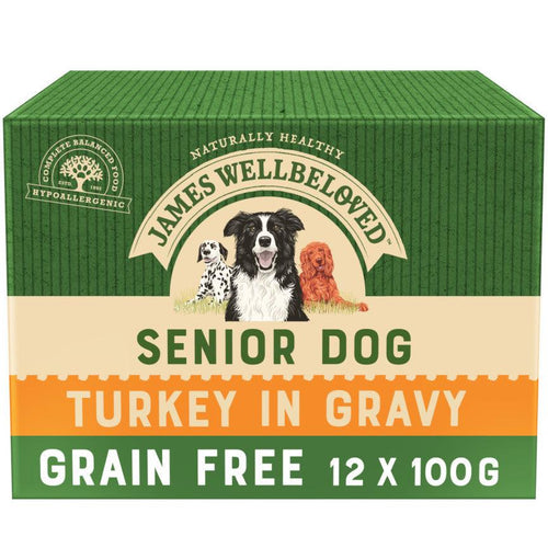 James Wellbeloved Pouches Grain Free Turkey Senior Dog Food, 12x100g - Get Set Pet