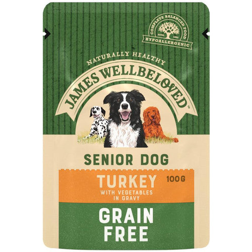 James Wellbeloved Pouches Grain Free Turkey Senior Dog Food, 12x100g - Get Set Pet