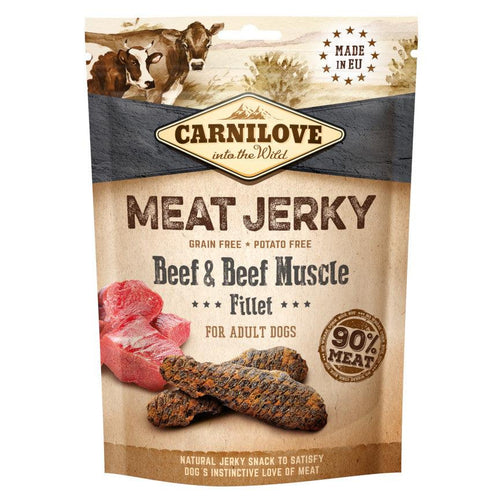 Carnilove Meat Jerky Beef and Beef Muscle Fillet Dog Treat Bar 100g - Get Set Pet