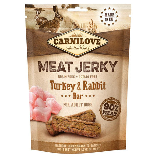 Carnilove Meat Jerky Turkey and Rabbit Dog Treat Bar 100g - Get Set Pet
