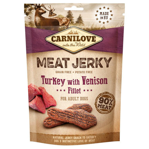 Carnilove Meat Jerky Turkey with Venison Fillet Dog Treat Bar 100g - Get Set Pet