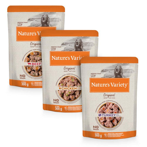 Natures Variety Original Pate Medium Adult Wet Dog Food Pouches 8x300g - Get Set Pet