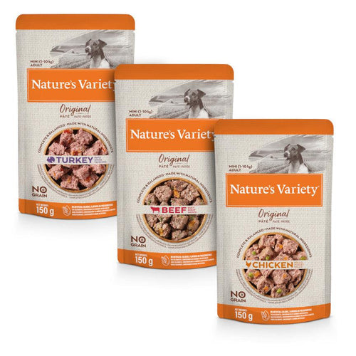 Natures Variety Original Pate Mini Adult Wet Dog Food Pouches 8x150g - Get Set Pet