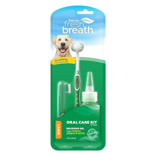 Tropiclean Fresh Breath Oral Care Kit for Large Dogs 59ml - Get Set Pet