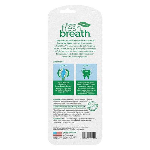 Tropiclean Fresh Breath Oral Care Kit for Large Dogs 59ml - Get Set Pet