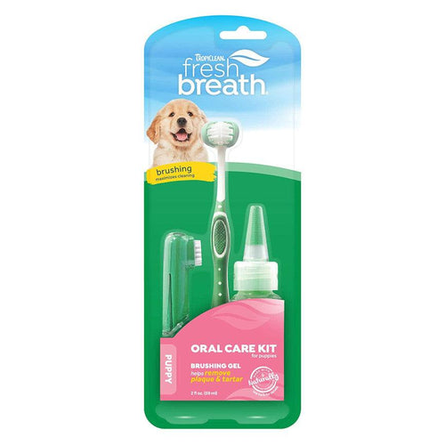 TropiClean Fresh Breath Oral Care Kit for Puppies 59ml - Get Set Pet