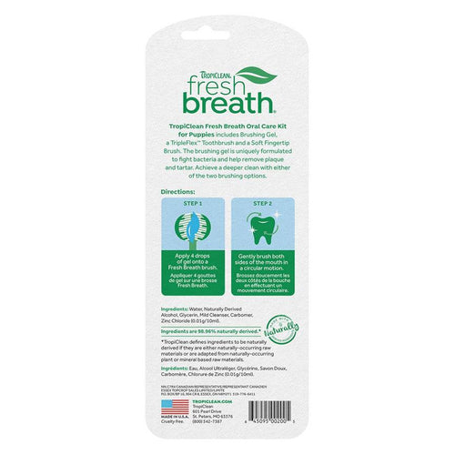 TropiClean Fresh Breath Oral Care Kit for Puppies 59ml - Get Set Pet