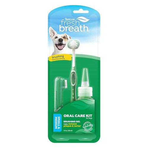 TropiClean Fresh Breath Oral Care Kit for Small and Medium Dogs 59ml - Get Set Pet