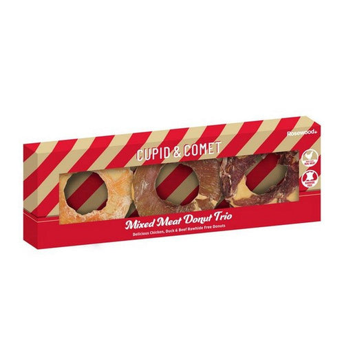 Rosewood Cupid & Comet Mixed Meat Donut Trio Dog Treat - Get Set Pet