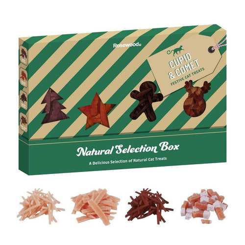 Rosewood Christmas Cupid & Comet Natural Cat Treat Selection Box - Get Set Pet