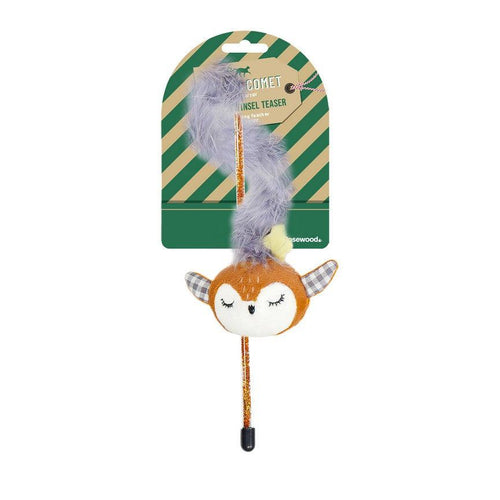 Rosewood Cupid & Comet Reindeer Tinsel Cat Teaser Toy - Get Set Pet