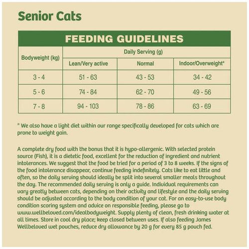 James Wellbeloved Senior Dry Cat Food Fish & Rice 4kg - Get Set Pet
