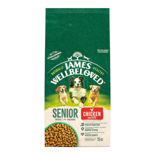 James Wellbeloved Senior Dry Dog Food Chicken & Rice 15kg - Get Set Pet
