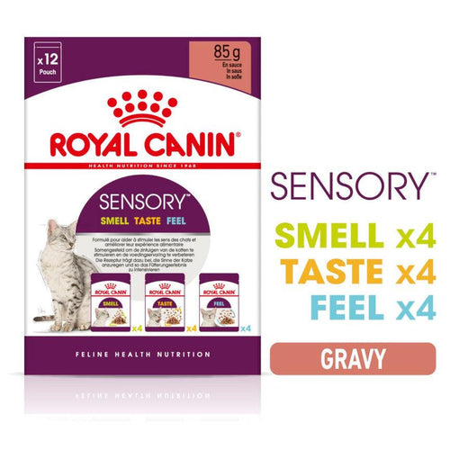 Royal Canin Feline Health Nutrition Sensory Variety Pack Adult Cat Food in Gravy 12x85g - Get Set Pet
